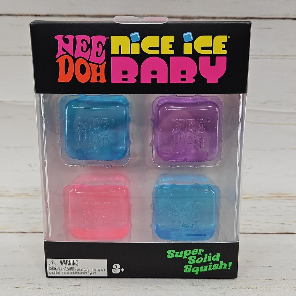 NeeDoh Nice Ice Baby 4 pack Set of Four Nee Doh Mini Nice Cube Pink Blue Purple